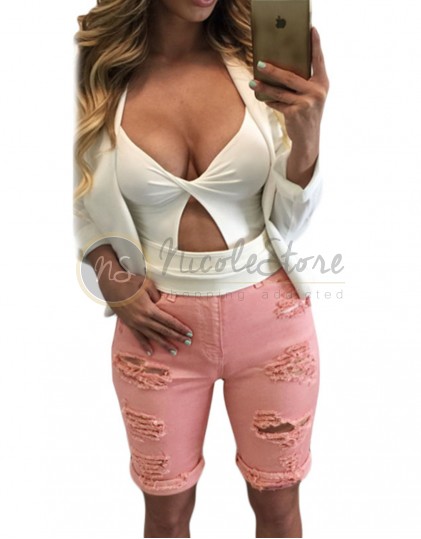 Pantaloni Scurti Rupti de Blugi LC78649P10